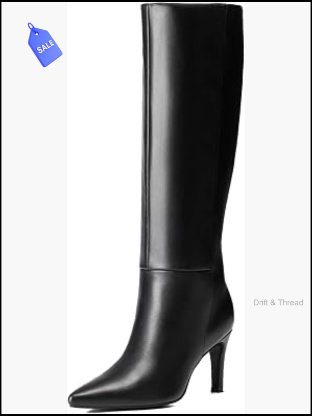 Knee High Stiletto Boots Women Pointed Toe Zip Heels 15"